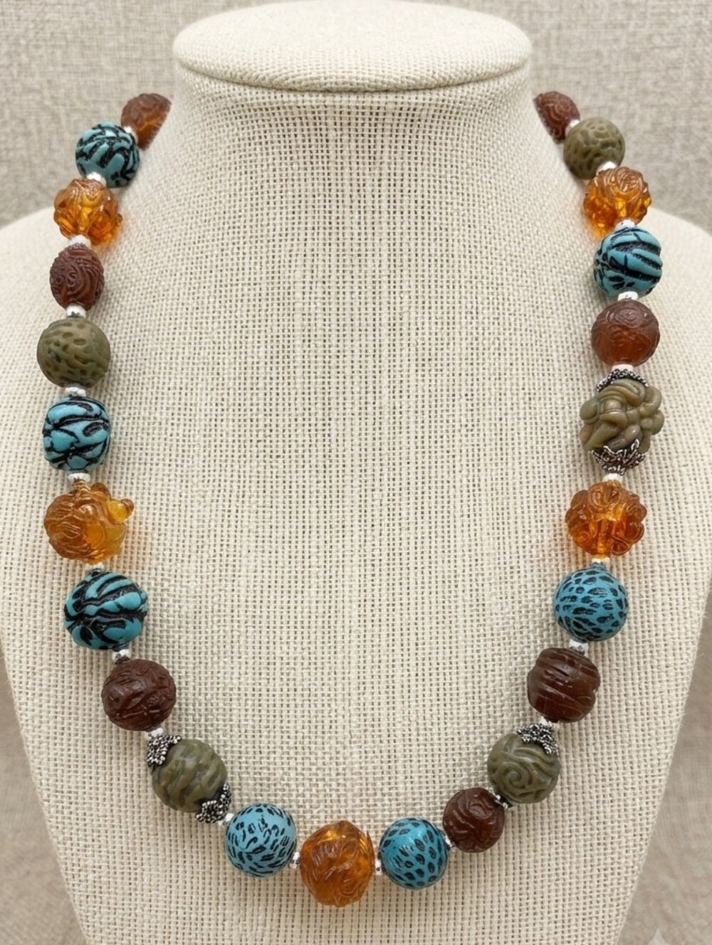 Boho Chic Earthy Statement Necklace Y2K Retro Bohemian Whimsigoth Indie Sleaze